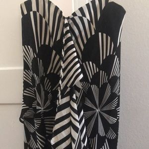 Strapless black white Bcbg dress